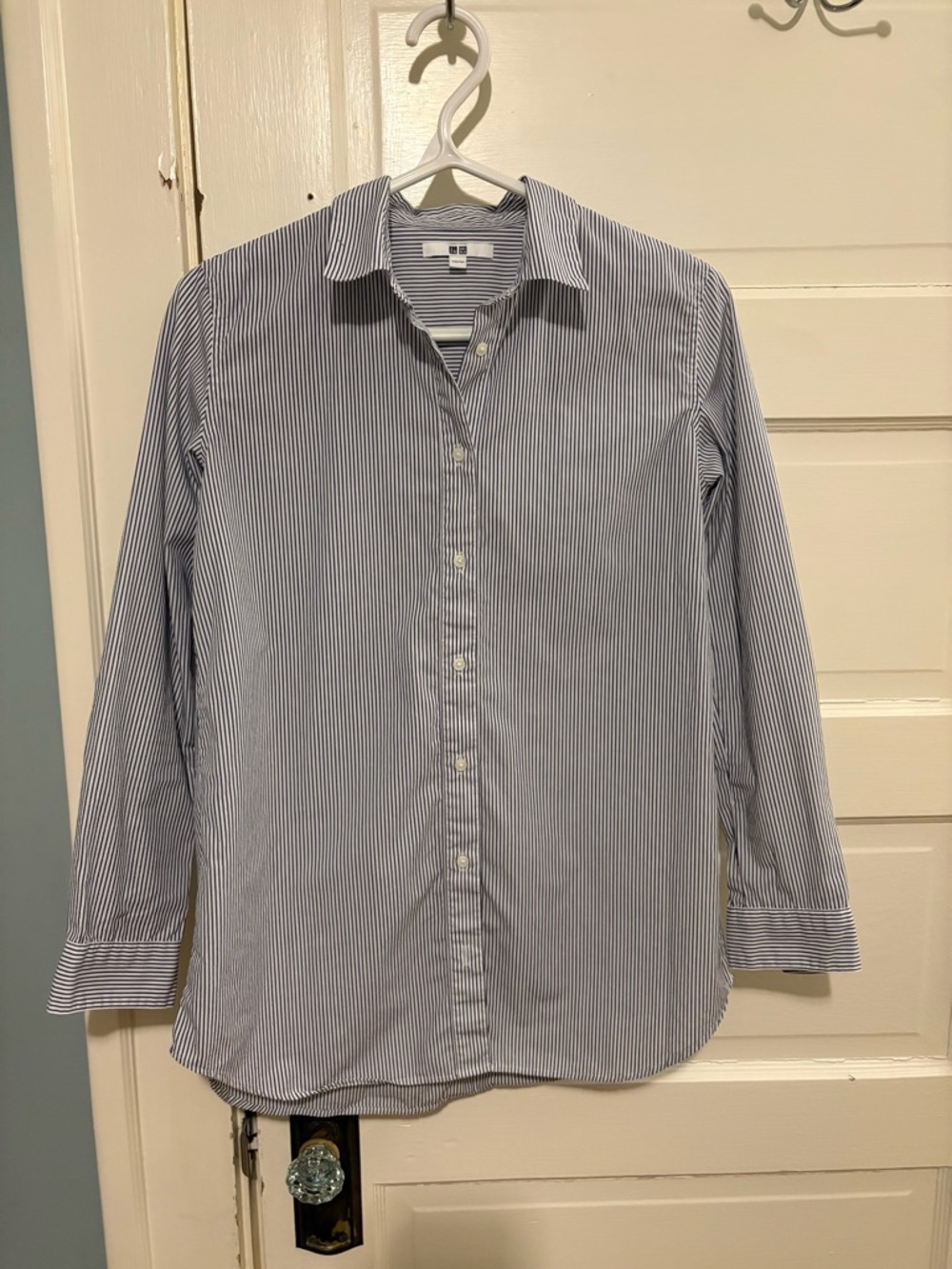Uniqlo Blue and White Pinstripe shirt